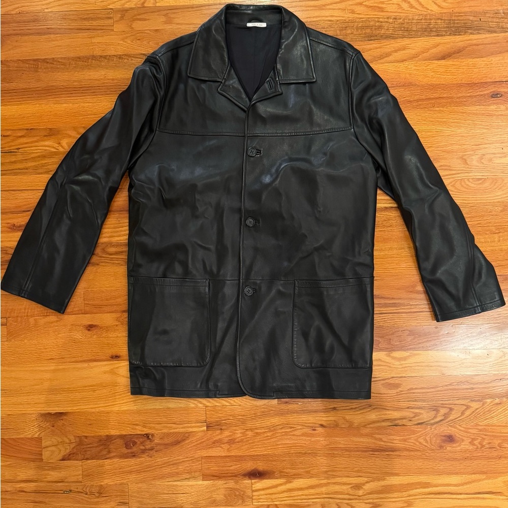 Ermenegildo Zegna Black leather Jacket